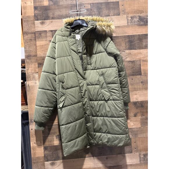 Vans- Green- Long Puffer Coat- Size XL W - Picture 5 of 7
